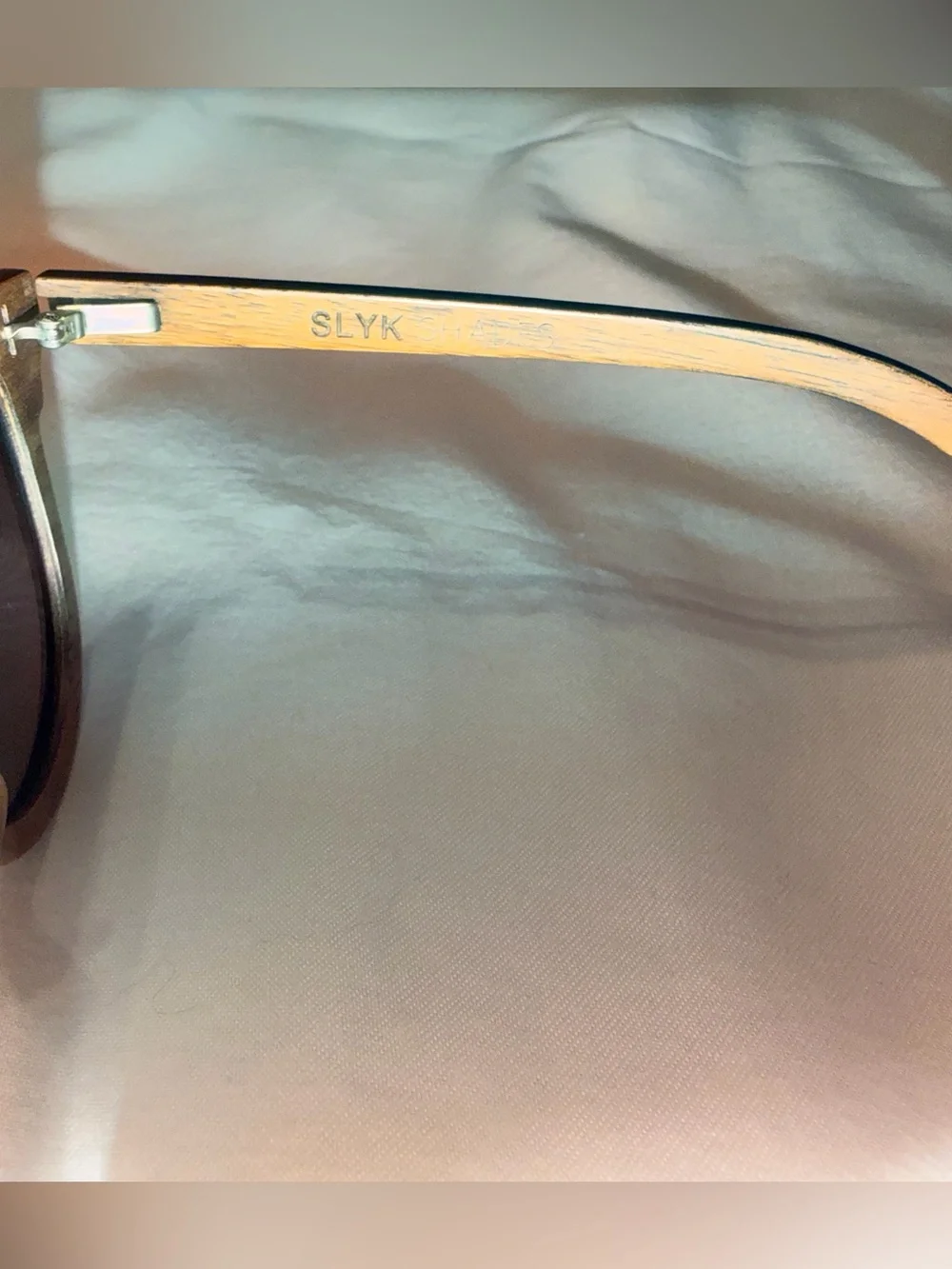 SLYK • Beachcomber • Abalone and Black Walnut Sunglasses • Lens color Smoke